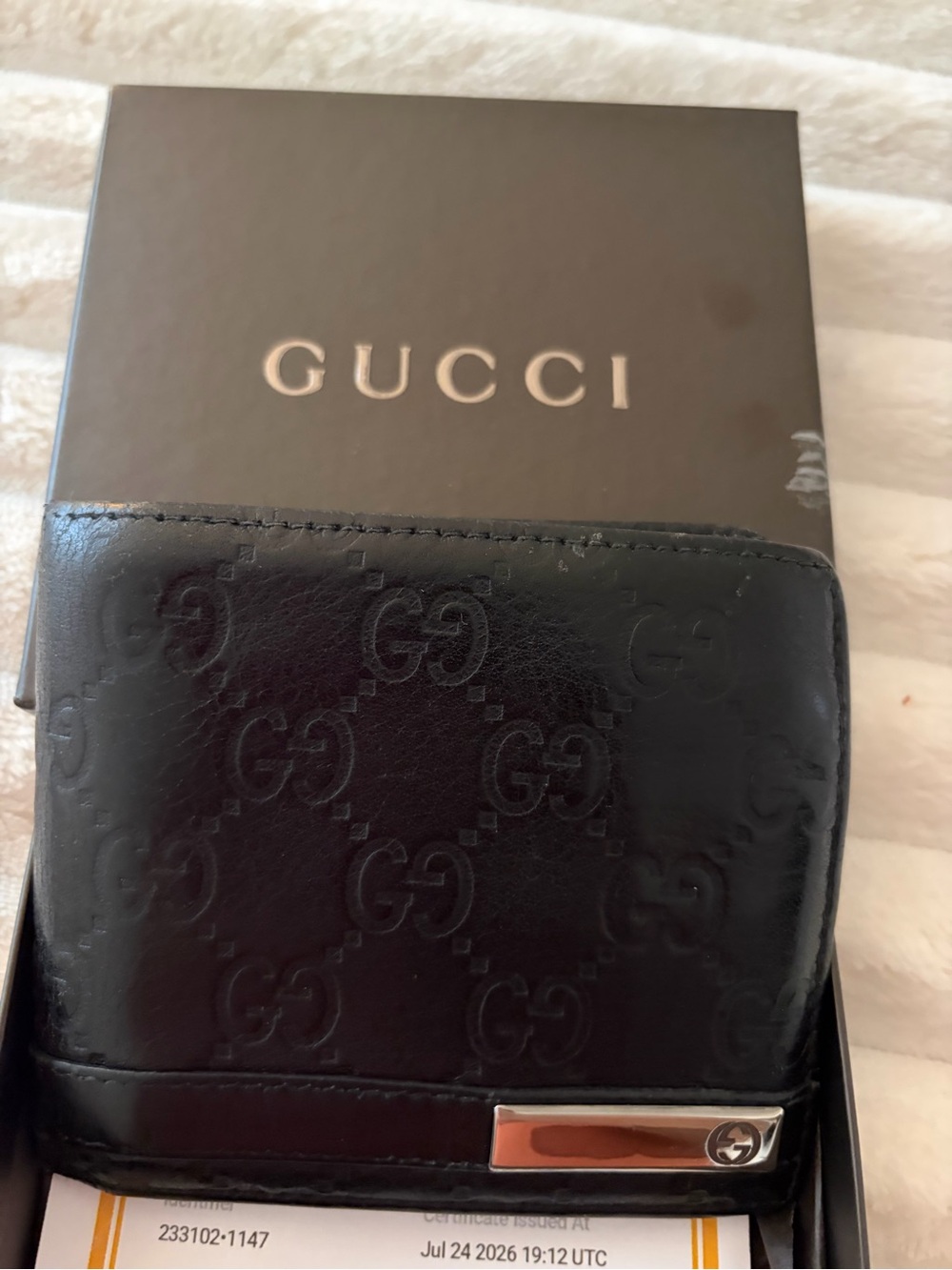Preloved Men’s Gucci Guccissima Wallet with COA